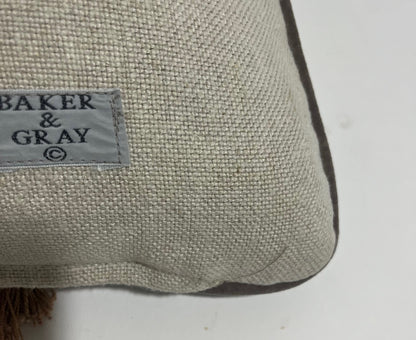 Cushion Baker & Gray embroidered ribbon.